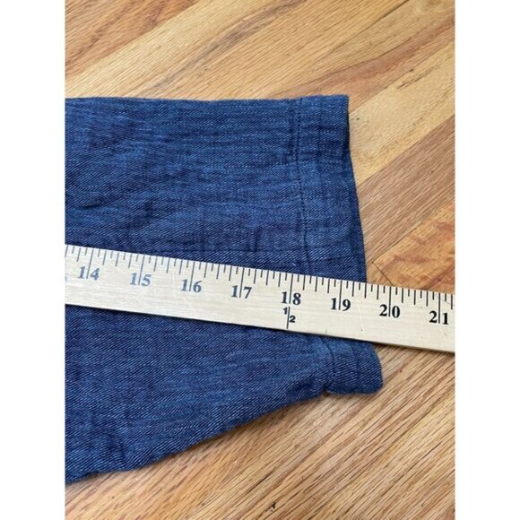 Eileen Fisher Women's 3X Blue Sweater Organic Cotton Linen Cardigan Open Front - Picture 8 of 9